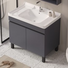 實(shí)木浴室柜組合落地式小戶型防水衛(wèi)浴柜簡約衛(wèi)生間洗漱臺盆柜組合